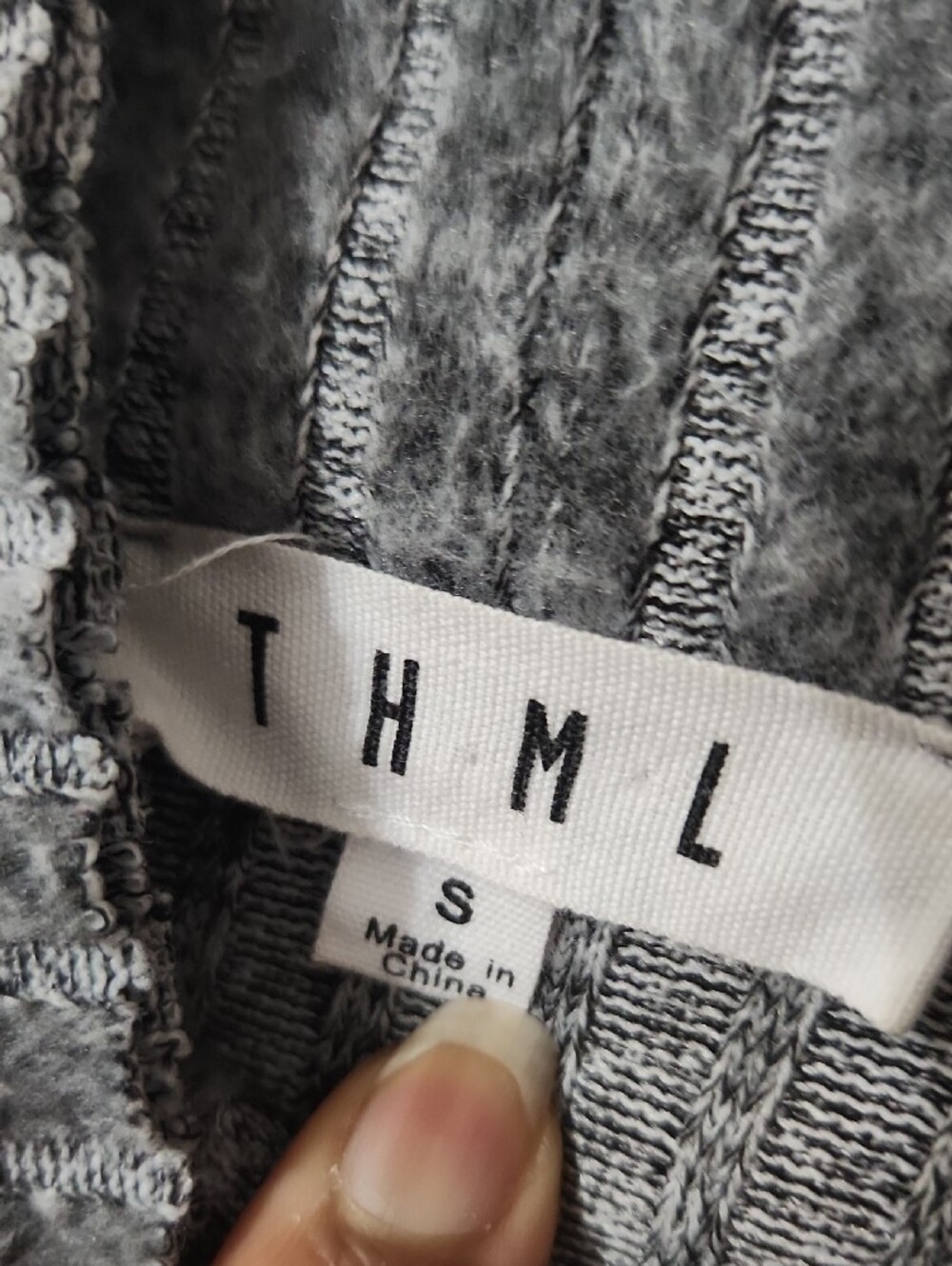 Fall Cozy Casual Chic THML Gray Ribbed Turtleneck Sweater with Leopard Print - Picture 2 of 3